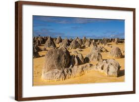 The Pinnacles Limestone Formations at Sunset in Nambung National Park-Michael Runkel-Framed Photographic Print