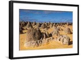 The Pinnacles Limestone Formations at Sunset in Nambung National Park-Michael Runkel-Framed Photographic Print