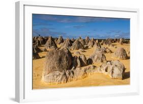 The Pinnacles Limestone Formations at Sunset in Nambung National Park-Michael Runkel-Framed Photographic Print