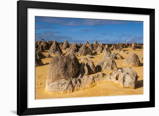 The Pinnacles Limestone Formations at Sunset in Nambung National Park-Michael Runkel-Framed Photographic Print