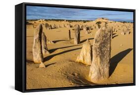 The Pinnacles Limestone Formations at Sunset in Nambung National Park-Michael Runkel-Framed Stretched Canvas