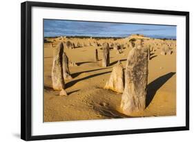 The Pinnacles Limestone Formations at Sunset in Nambung National Park-Michael Runkel-Framed Photographic Print