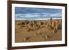 The Pinnacles Limestone Formations at Sunset in Nambung National Park-Michael Runkel-Framed Photographic Print