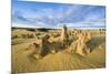 The Pinnacles Limestone Formations at Sunset in Nambung National Park-Michael Runkel-Mounted Photographic Print