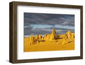 The Pinnacles Limestone Formations at Sunset in Nambung National Park-Michael Runkel-Framed Photographic Print