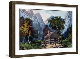 The Pioneer Cabin of the Yo-Semite Valley-Currier & Ives-Framed Giclee Print