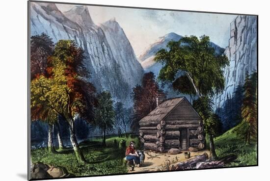 The Pioneer Cabin of the Yo-Semite Valley-Currier & Ives-Mounted Giclee Print