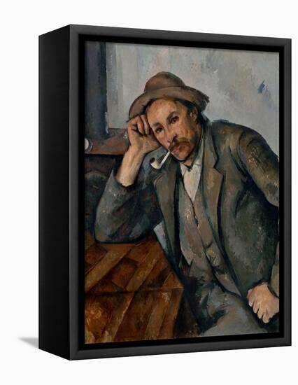 The Pipe Smoker-Paul Cézanne-Framed Stretched Canvas