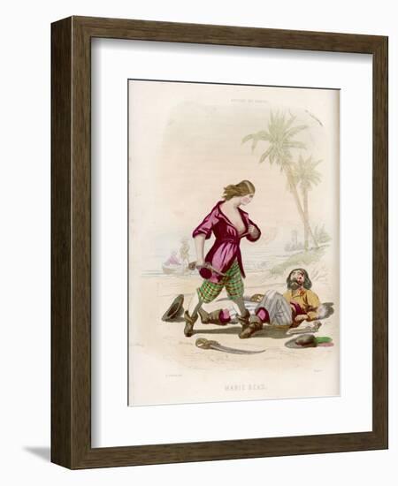 The Pirate Mary Read Reveals to Her Astonished Victim That He Has Been Defeated by a Woman-Huart-Framed Art Print