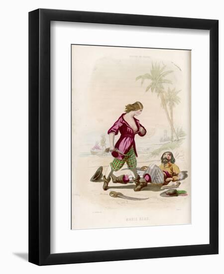 The Pirate Mary Read Reveals to Her Astonished Victim That He Has Been Defeated by a Woman-Huart-Framed Art Print