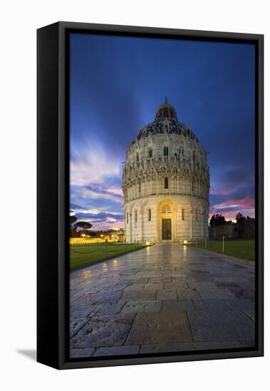 The Pisa Baptistry of St. John in Piazza Del Duomo, Pisa.-Jon Hicks-Framed Stretched Canvas