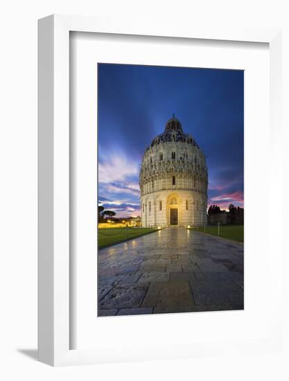 The Pisa Baptistry of St. John in Piazza Del Duomo, Pisa.-Jon Hicks-Framed Photographic Print