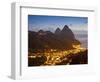 The Pitons and Soufriere at Night, St. Lucia, Windward Islands, West Indies, Caribbean-Donald Nausbaum-Framed Photographic Print