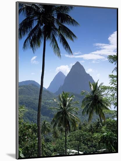 The Pitons, St. Lucia, Windward Islands, West Indies, Caribbean, Central America-null-Mounted Photographic Print