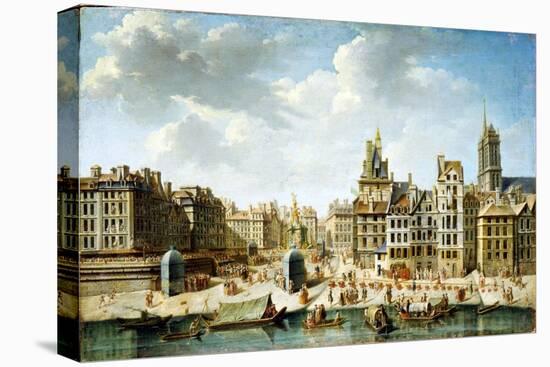 The Place De Grève in Paris, 1746-Nicolas Jean Baptiste Raguenet-Stretched Canvas