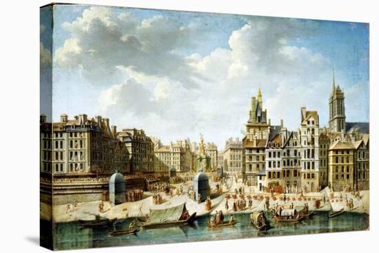 The Place De Grève in Paris, 1746-Nicolas Jean Baptiste Raguenet-Stretched Canvas