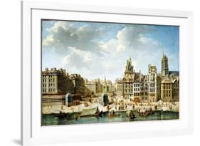 The Place De Grève in Paris, 1746-Nicolas Jean Baptiste Raguenet-Framed Giclee Print