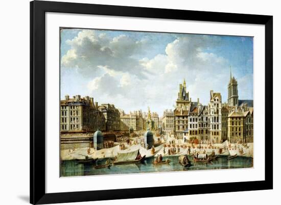 The Place De Grève in Paris, 1746-Nicolas Jean Baptiste Raguenet-Framed Giclee Print