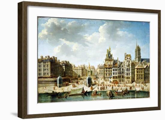 The Place De Grève in Paris, 1746-Nicolas Jean Baptiste Raguenet-Framed Giclee Print