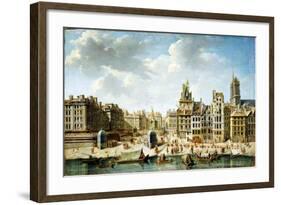 The Place De Grève in Paris, 1746-Nicolas Jean Baptiste Raguenet-Framed Giclee Print