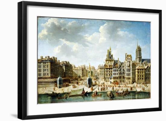 The Place De Grève in Paris, 1746-Nicolas Jean Baptiste Raguenet-Framed Giclee Print