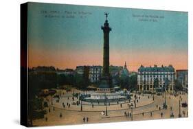 The Place de la Bastille and the July Column, Paris, c1920-Unknown-Stretched Canvas