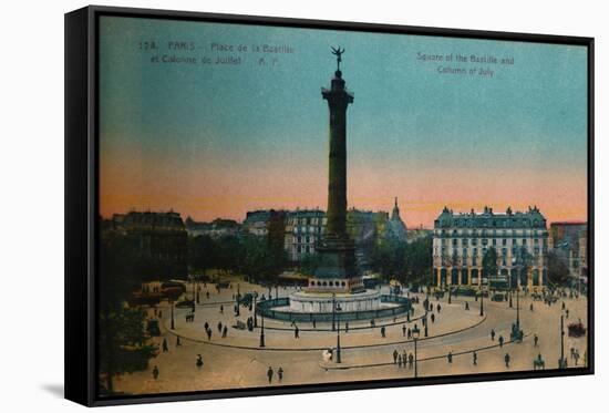 The Place de la Bastille and the July Column, Paris, c1920-Unknown-Framed Stretched Canvas