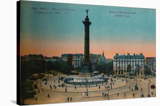 The Place de la Bastille and the July Column, Paris, c1920-Unknown-Stretched Canvas