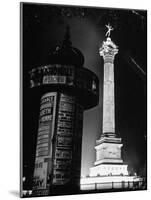The Place de La Bastille Shimmering with Light During the Night-Ralph Morse-Mounted Photographic Print