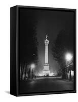 The Place De La Bastille Shimmering with Light During the Night-Ralph Morse-Framed Stretched Canvas