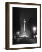 The Place De La Bastille Shimmering with Light During the Night-Ralph Morse-Framed Photographic Print