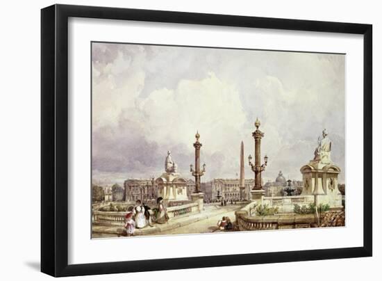 The Place de La Concorde, circa 1837-William Wyld-Framed Giclee Print