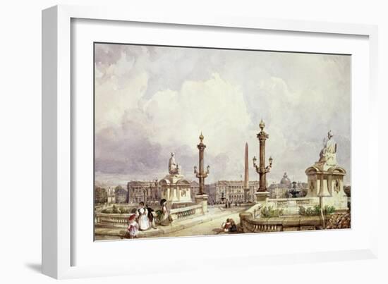 The Place de La Concorde, circa 1837-William Wyld-Framed Giclee Print