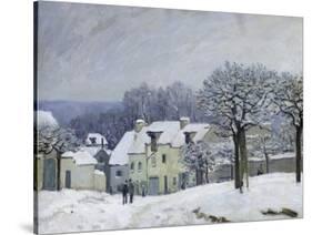 The Place Du Chenil at Marly-Le-Roi, Snow, 1876-Alfred Sisley-Stretched Canvas