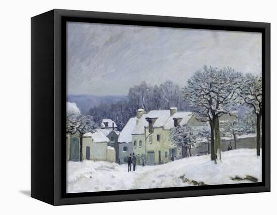 The Place Du Chenil at Marly-Le-Roi, Snow, 1876-Alfred Sisley-Framed Stretched Canvas