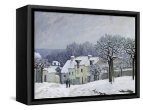 The Place Du Chenil at Marly-Le-Roi, Snow, 1876-Alfred Sisley-Framed Stretched Canvas