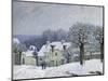 The Place Du Chenil at Marly-Le-Roi, Snow, 1876-Alfred Sisley-Mounted Giclee Print