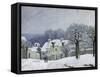 The Place Du Chenil at Marly-Le-Roi, Snow, 1876-Alfred Sisley-Framed Stretched Canvas