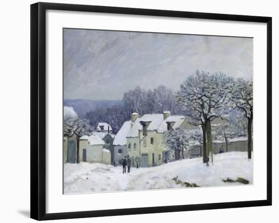 The Place Du Chenil at Marly-Le-Roi, Snow, 1876-Alfred Sisley-Framed Giclee Print