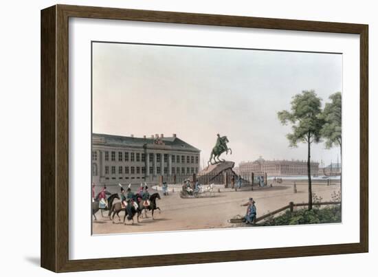The Place of Peter the Great and Senate House, Etched-Clark, Coloured-M. Dubourg, Pub.1815 E. Orme-Mornay-Framed Giclee Print