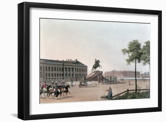 The Place of Peter the Great and Senate House, Etched-Clark, Coloured-M. Dubourg, Pub.1815 E. Orme-Mornay-Framed Giclee Print