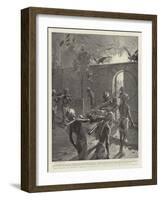 The Plague at Bombay, Hindoos Disposing of their Dead at the Burning Ghauts-Sydney Prior Hall-Framed Giclee Print