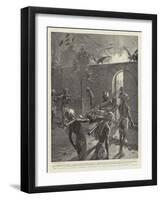 The Plague at Bombay, Hindoos Disposing of their Dead at the Burning Ghauts-Sydney Prior Hall-Framed Giclee Print