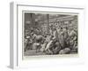 The Plague at Bombay, Natives at the Victoria Station Leaving the Town by Special Train-Herbert Johnson-Framed Giclee Print