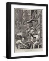 The Plague at Hong Kong, British Troops Destroying the Refuse from Infected Houses at Tai-Ping-Shan-null-Framed Giclee Print