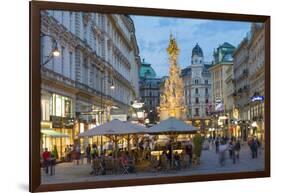 The Plague Column, Graben Street at Night, Vienna, Austria-Peter Adams-Framed Photographic Print