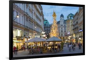 The Plague Column, Graben Street at Night, Vienna, Austria-Peter Adams-Framed Photographic Print