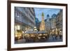 The Plague Column, Graben Street at Night, Vienna, Austria-Peter Adams-Framed Photographic Print
