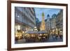 The Plague Column, Graben Street at Night, Vienna, Austria-Peter Adams-Framed Photographic Print