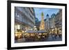 The Plague Column, Graben Street at Night, Vienna, Austria-Peter Adams-Framed Photographic Print